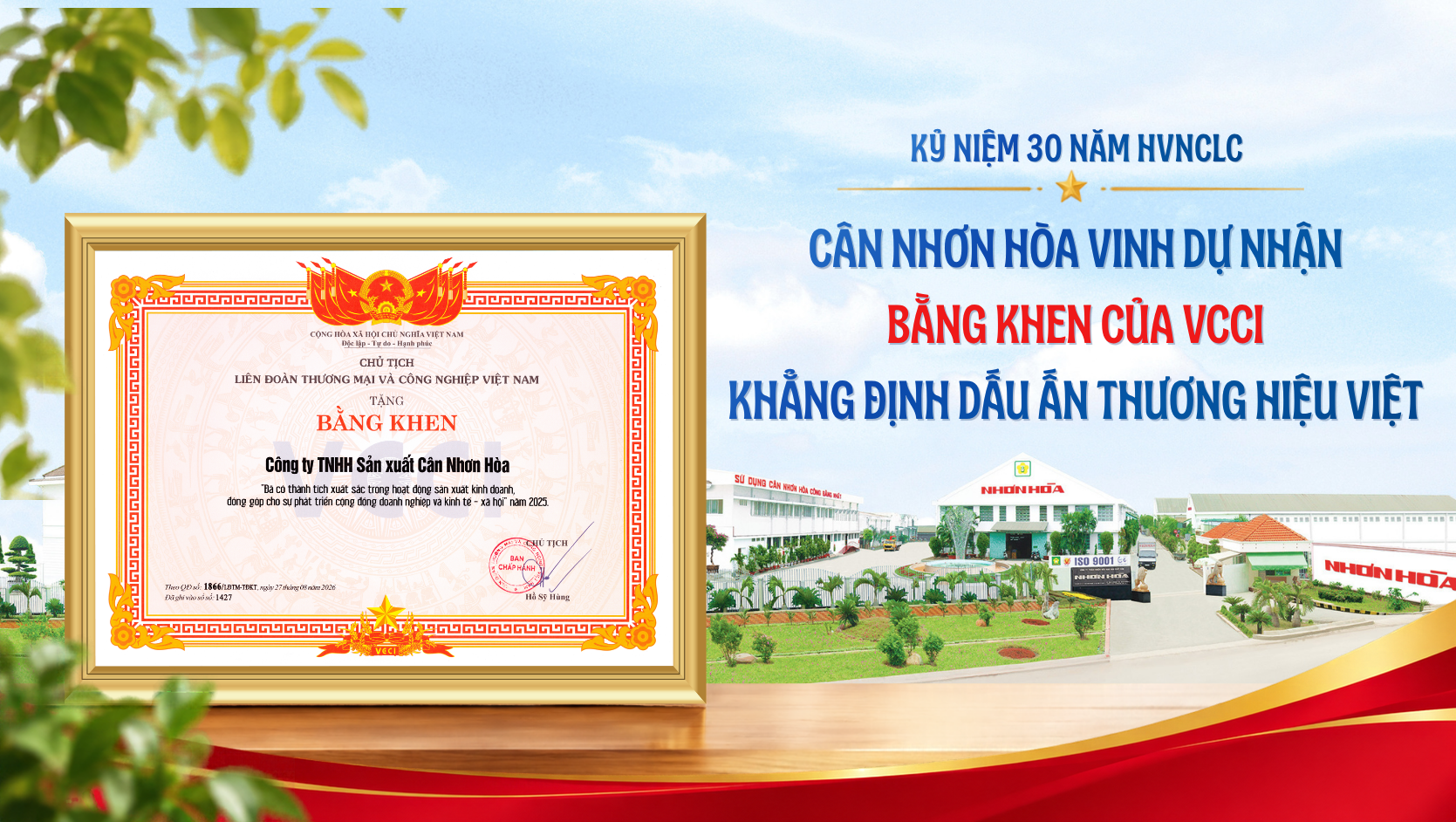 ky-niem-30-nam-hvnclc-can-nhon-hoa-vinh-du-nhan-bang-khen-cua-vcci-khang-dinh-dau-an-thuong-hieu-viet