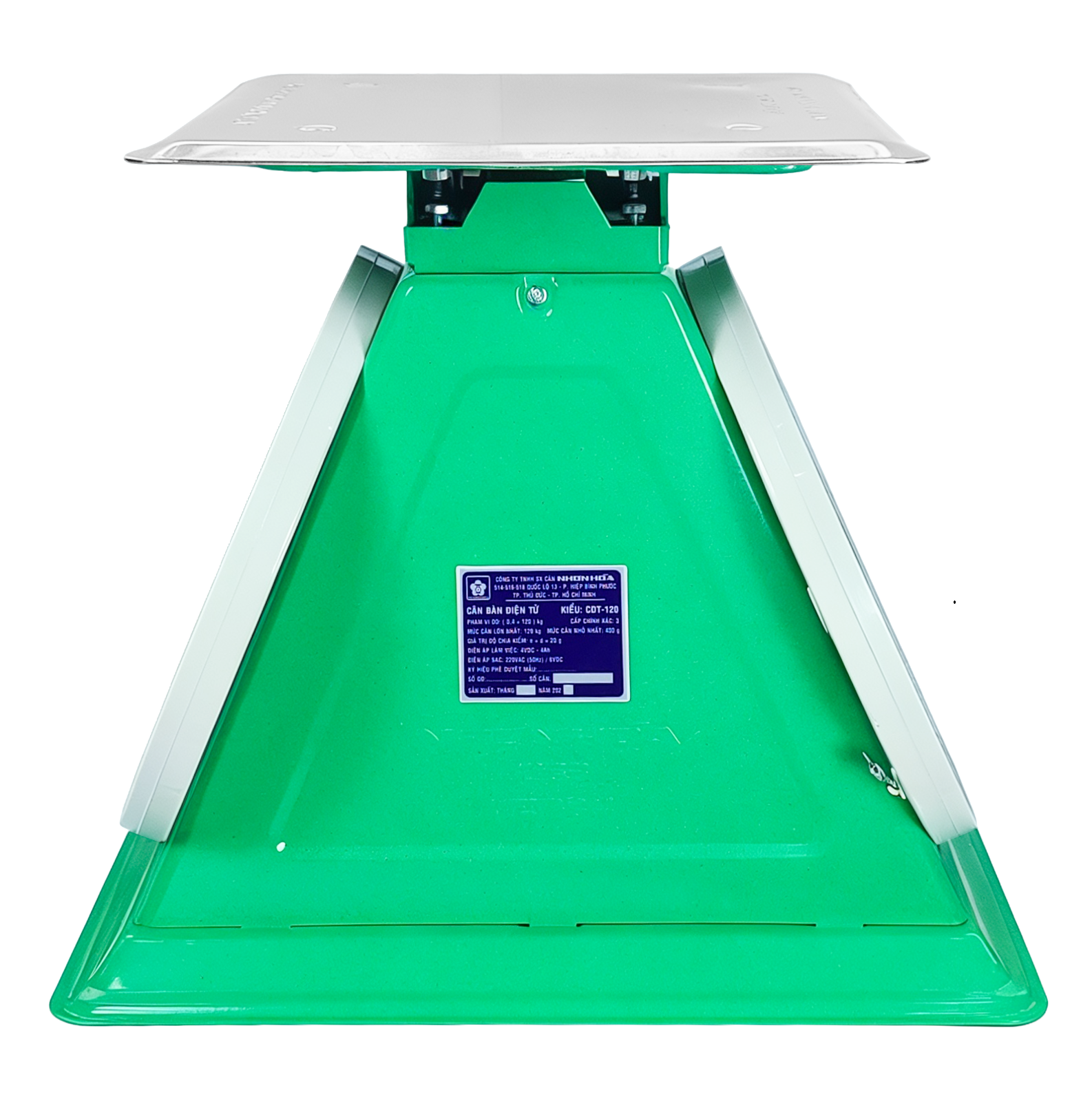 mặt hông 1 cân bàn điện tử 120 kg CĐT-120