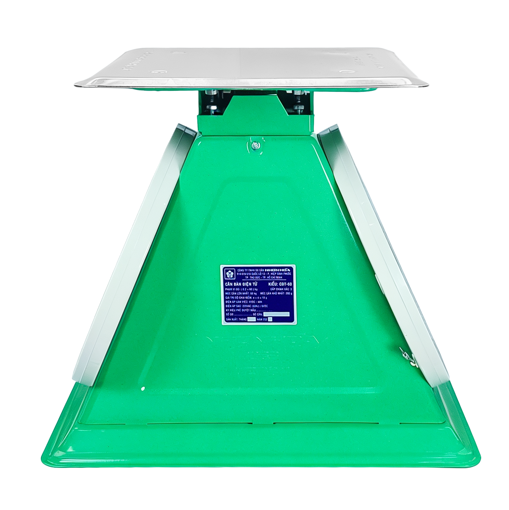 mặt hông 1 cân bàn điện tử 60 kg CĐT-60