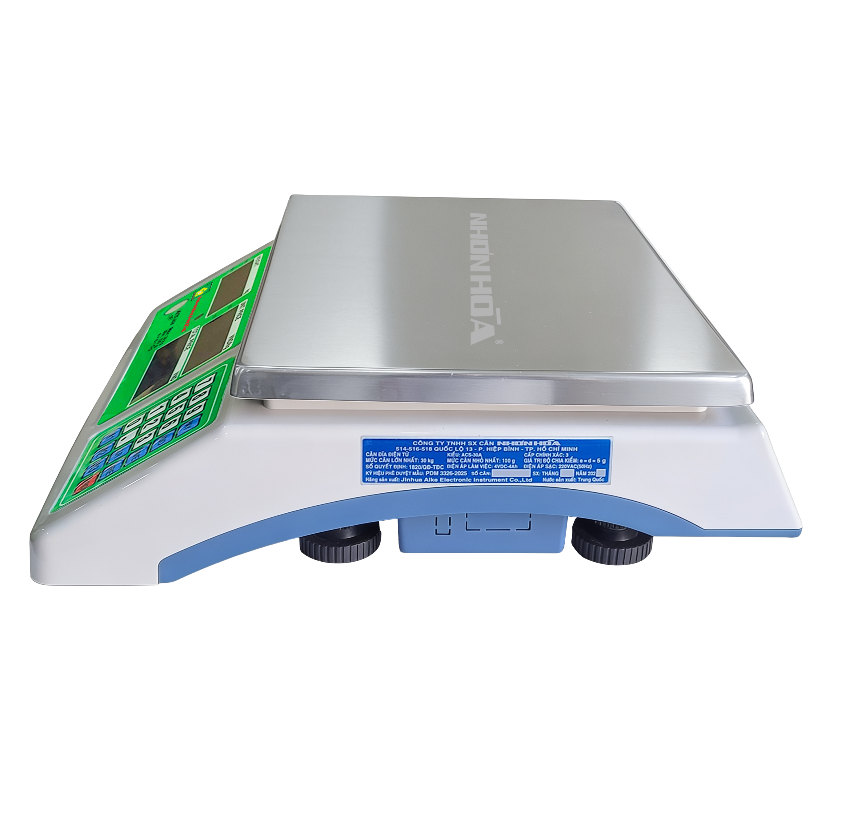 mặt hông phải cân đĩa điện tử Nhơn Hòa ACS-30A